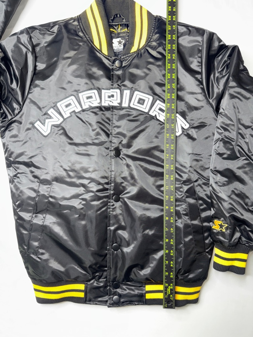 Starter Black Label x Rakuten Warriors Satin Bomber Jacket Black Gold S NWT - Picture 5 of 6
